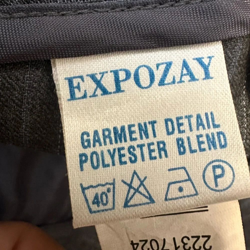Expozay Charcoal Pinstripe Gray Straight-Leg Trousers - Picture 5 of 6